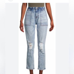 Driftwood Eliza Light Wash Distressed Pull On Denim Sz XS